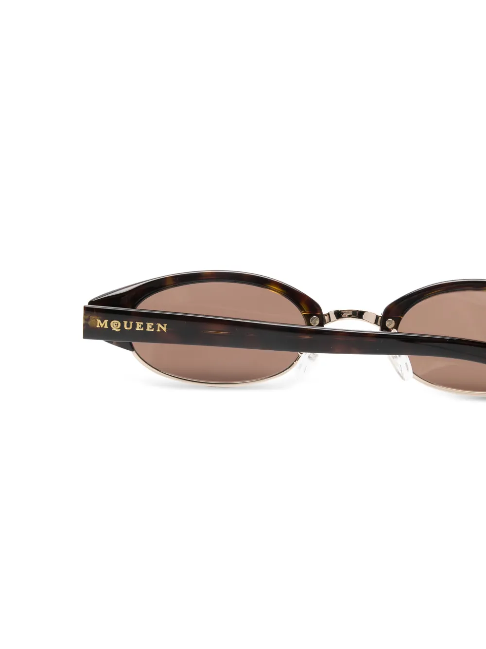 Alexander McQueen Eyewear Zonnebril met ovalen montuur Bruin