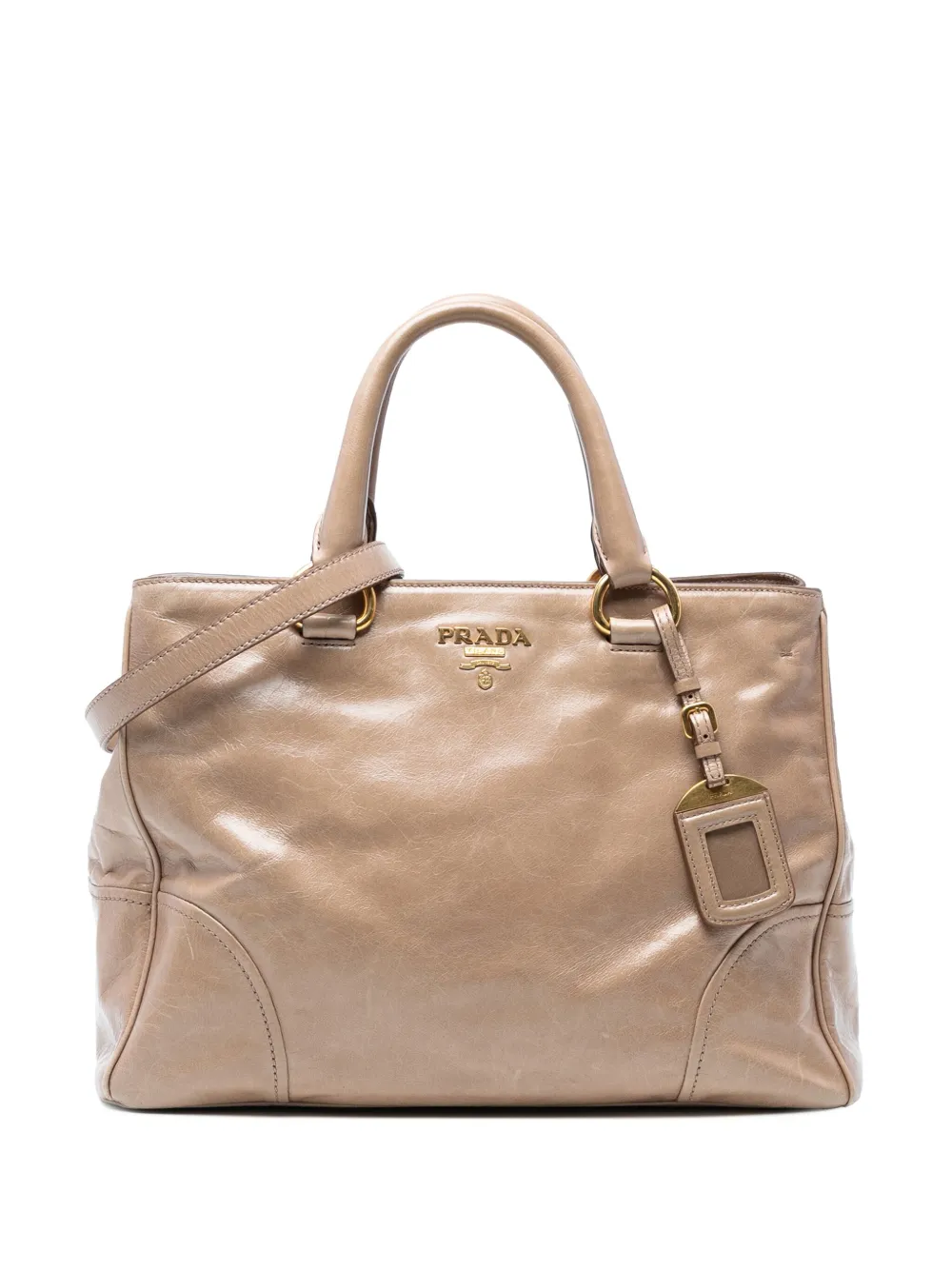 Prada Pre-Owned 2000-2025 Vitello Shine Open Convertible Tote satchel Prada Pre-Owned 2000-2025 Vitello Shine Open Convertible Tote satchel