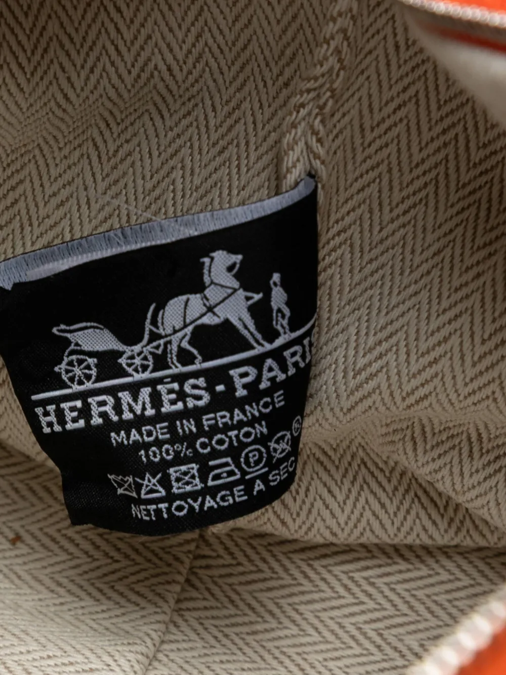 Pre-owned Hermes 2020-2025 Large Canvas Bride A Brac Case Vanity Bag In Red