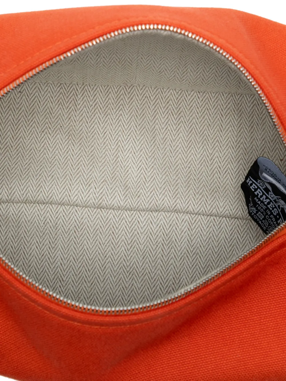 Pre-owned Hermes 2020-2025 Large Canvas Bride A Brac Case Vanity Bag In Red