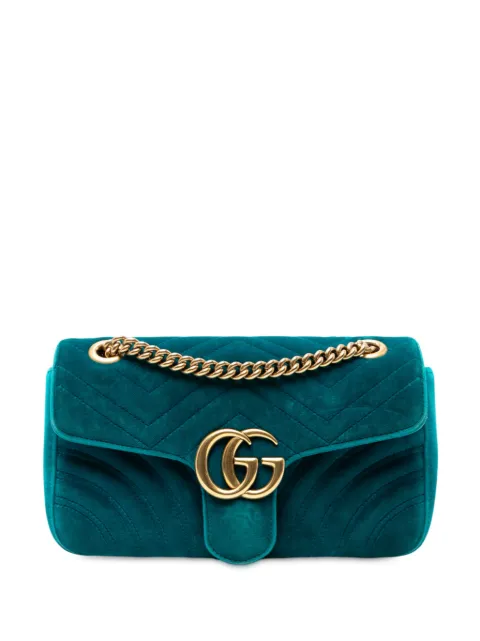 Gucci Pre-Owned sac porté épaule médium en velours matelassé à motif GG Marmont (2016-2025)