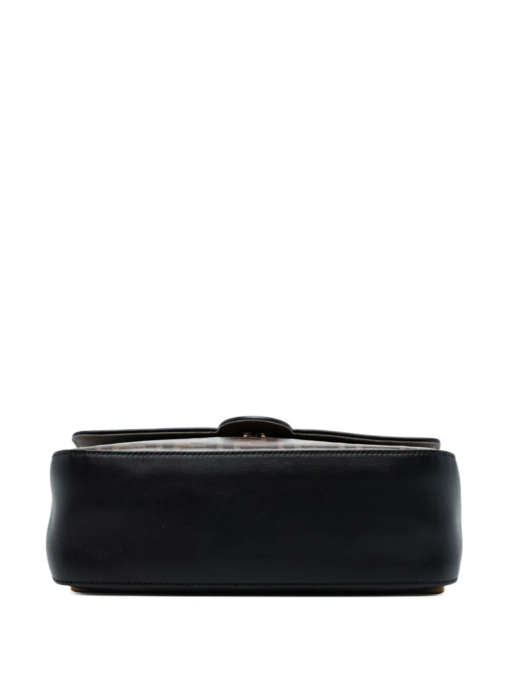 FENDI Pre-owned 2010-2025 Zucca Crystal Double F Baguette Satchel In Brown