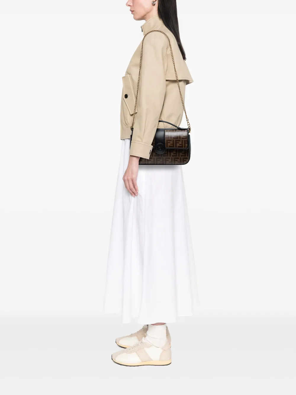 Fendi Pre-Owned 2010-2025 Zucca Crystal Double F Baguette satchel | Pre-Owned | Image 2