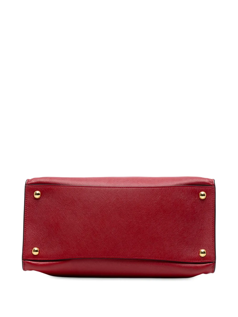 Pre-owned Prada 2010-2025 Saffiano Soft Triple Pocket Tote Satchel In Red