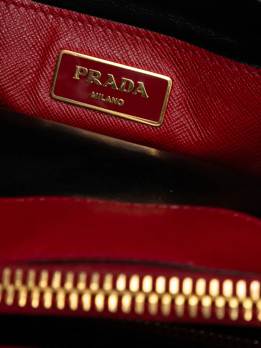 Pre-owned Prada 2010-2025 Saffiano Soft Triple Pocket Tote Satchel In Red