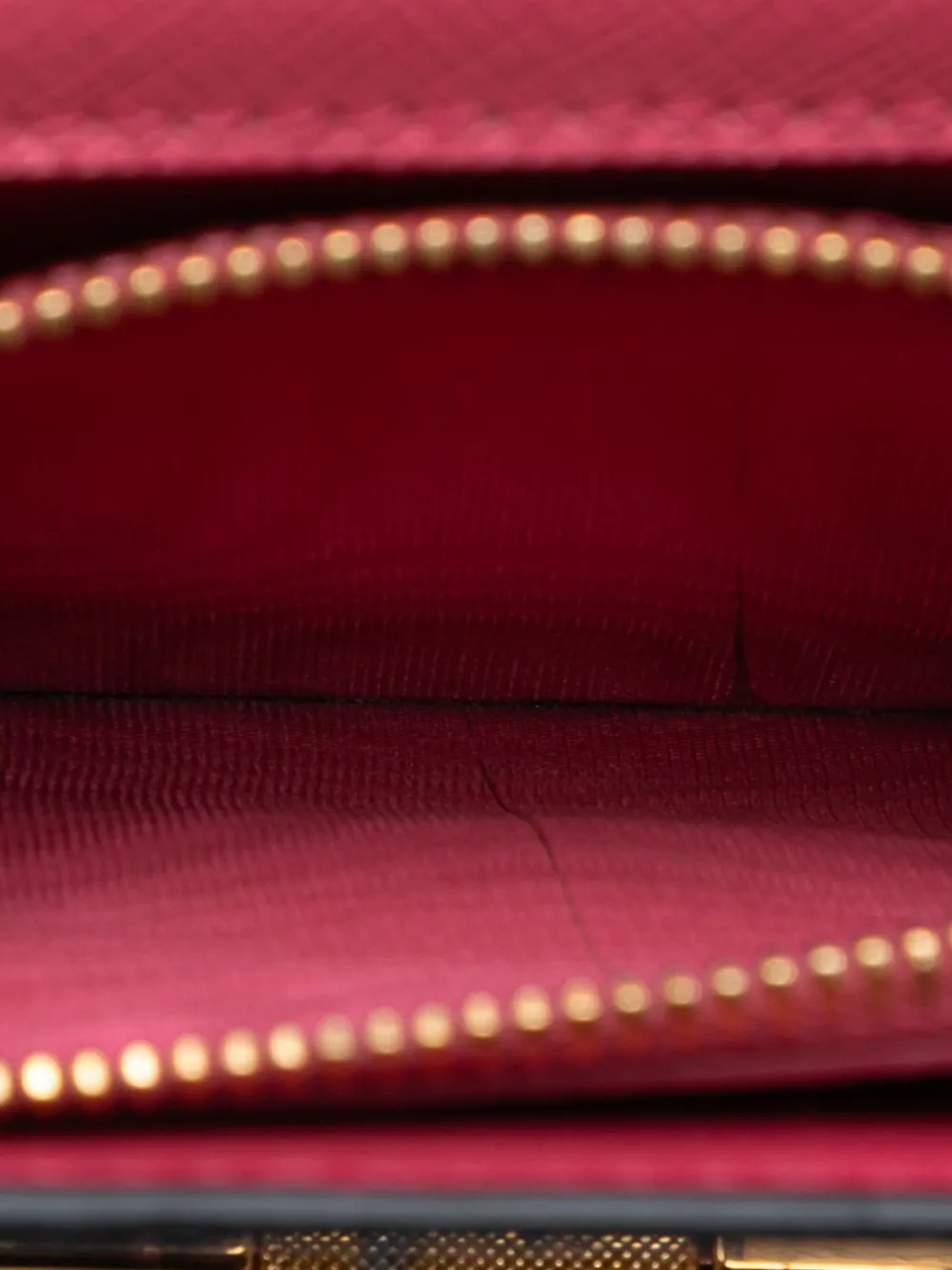 Pre-owned Prada 2010-2025 Saffiano Lux Flip Lock Wallet On Chain Crossbody Bag In Pink