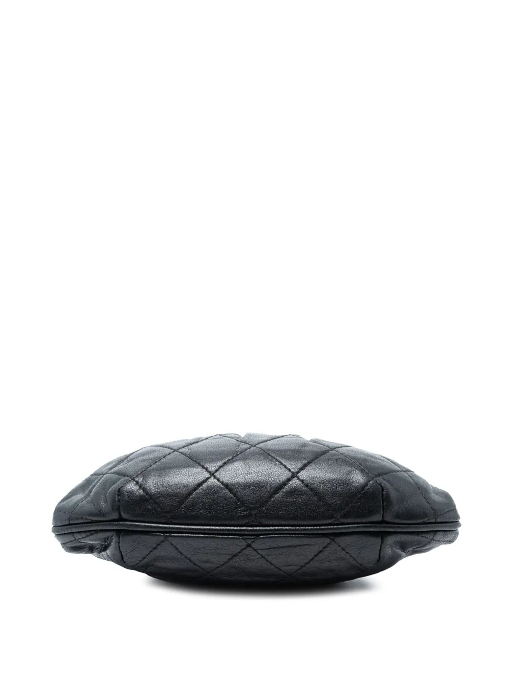 CHANEL Pre-owned 1989-1991 Quilted Lambskin Frame Bijoux Chain Kiss Lock Belt Bag In Black