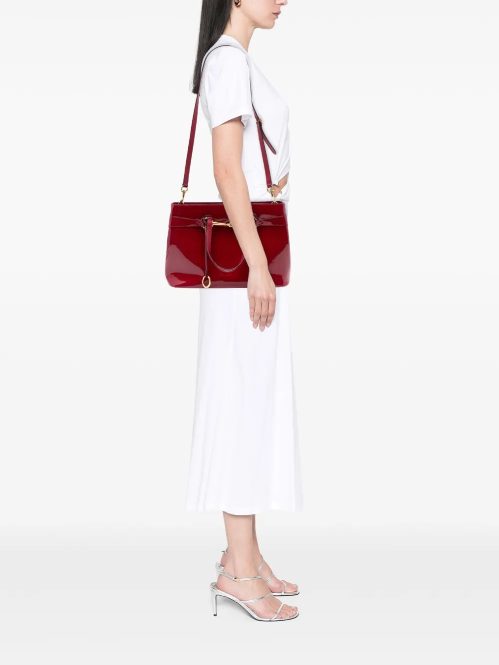 Gucci Pre-Owned 2000-2015 Patent Bright Bit satchel | Pre-Owned | Image 2