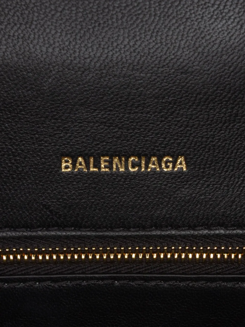 BALENCIAGA Pre-owned 2022 Small Shiny Box Calfskin Hourglass Top Handle Bag Satchel In Black
