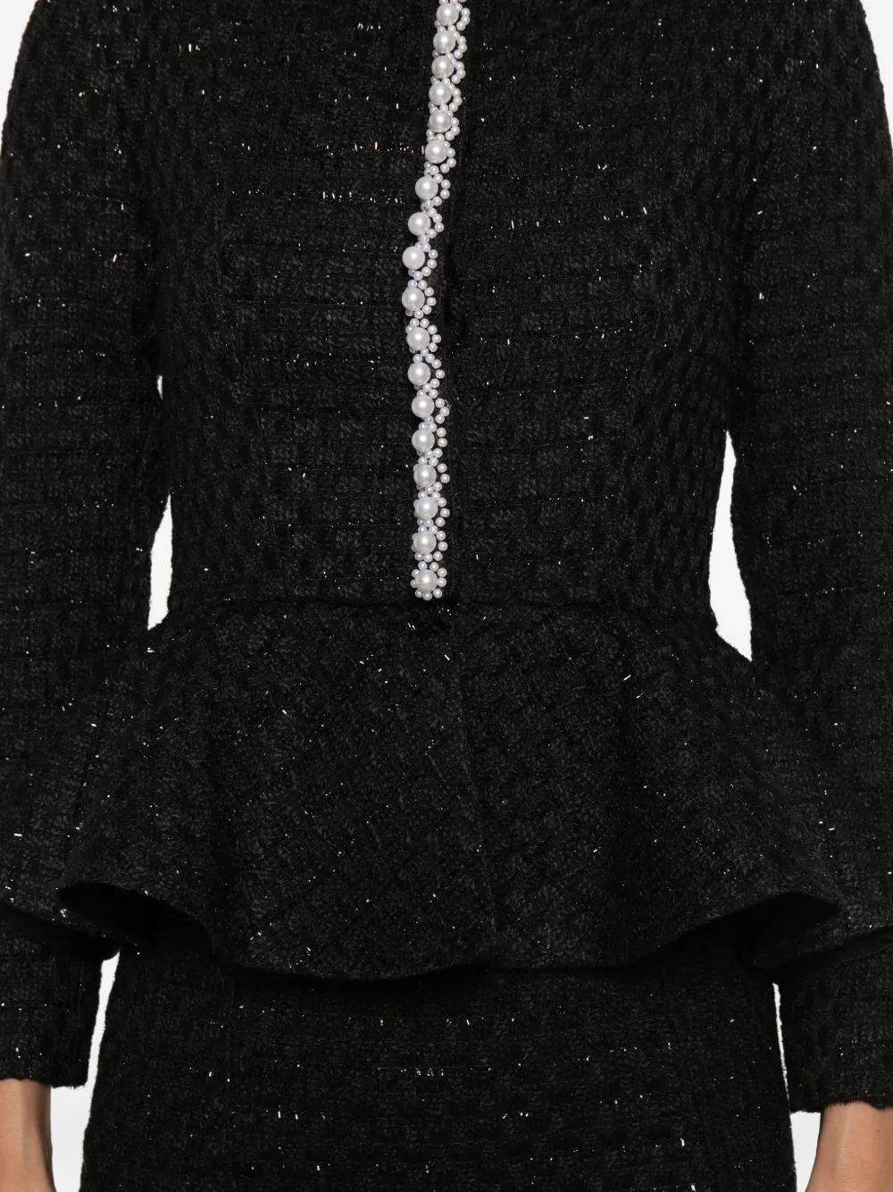 Miau By Clara Rotescu Maverik Embellished Peplum Jacket In Blue