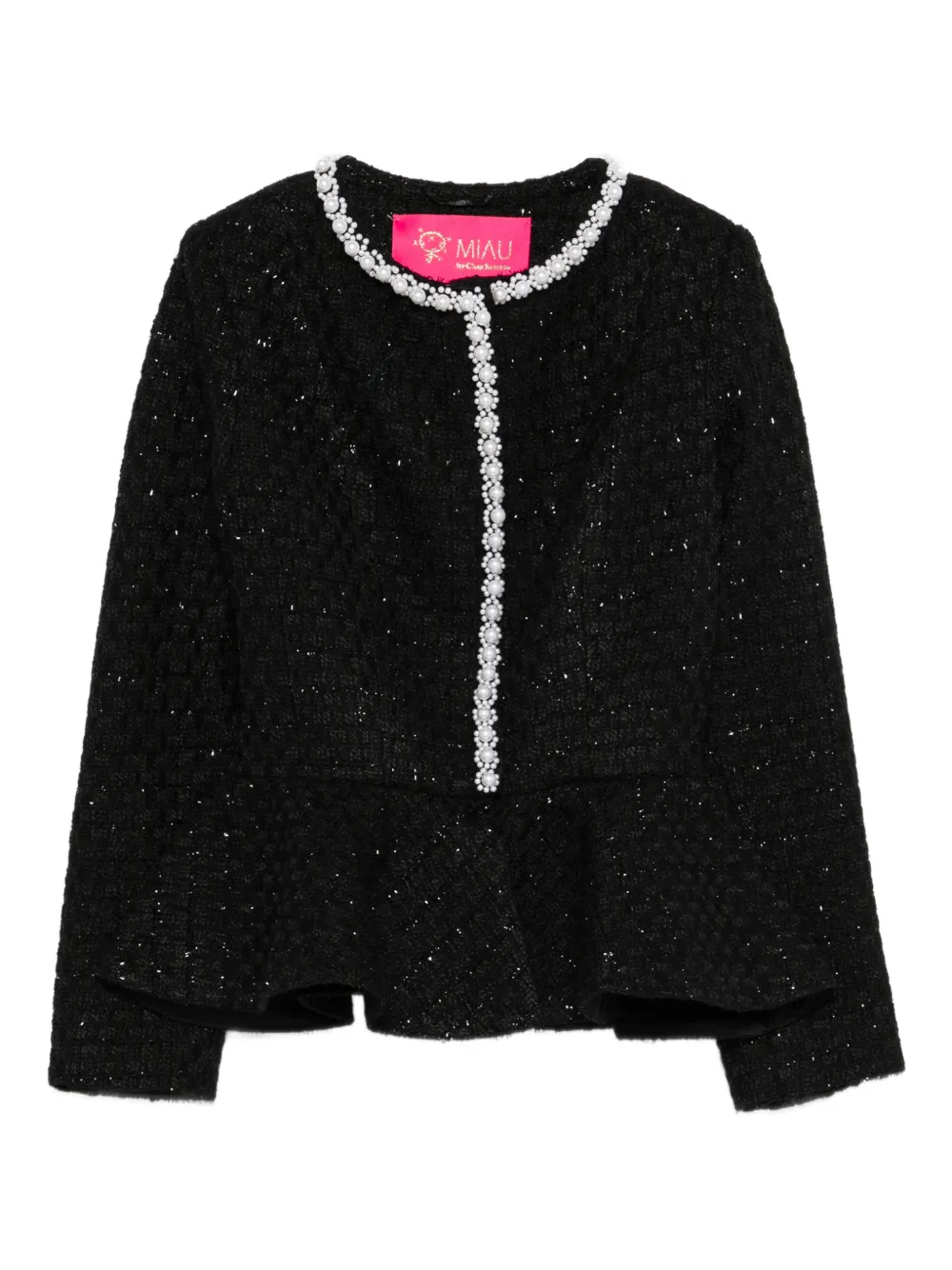 MIAU by Clara Rotescu Maverik embellished peplum jacket | Schwarz | Image 1