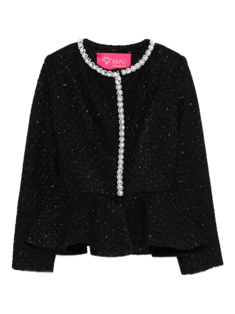 MIAU by Clara Rotescu Maverik embellished peplum jacket