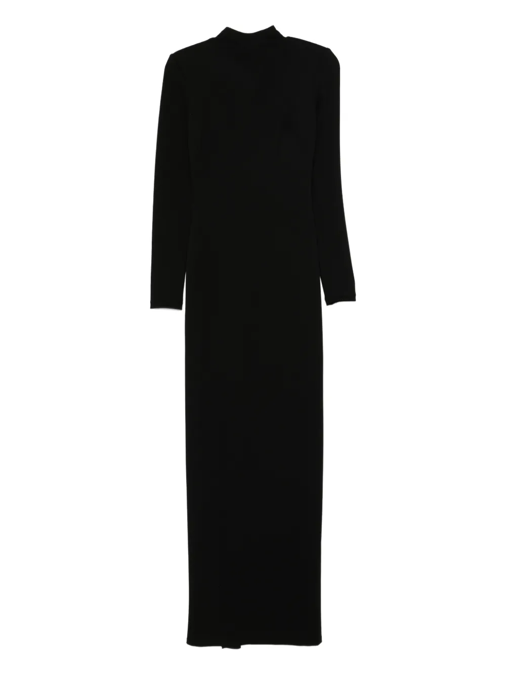 Miau By Clara Rotescu Long-sleeve Maxi Dress In Black