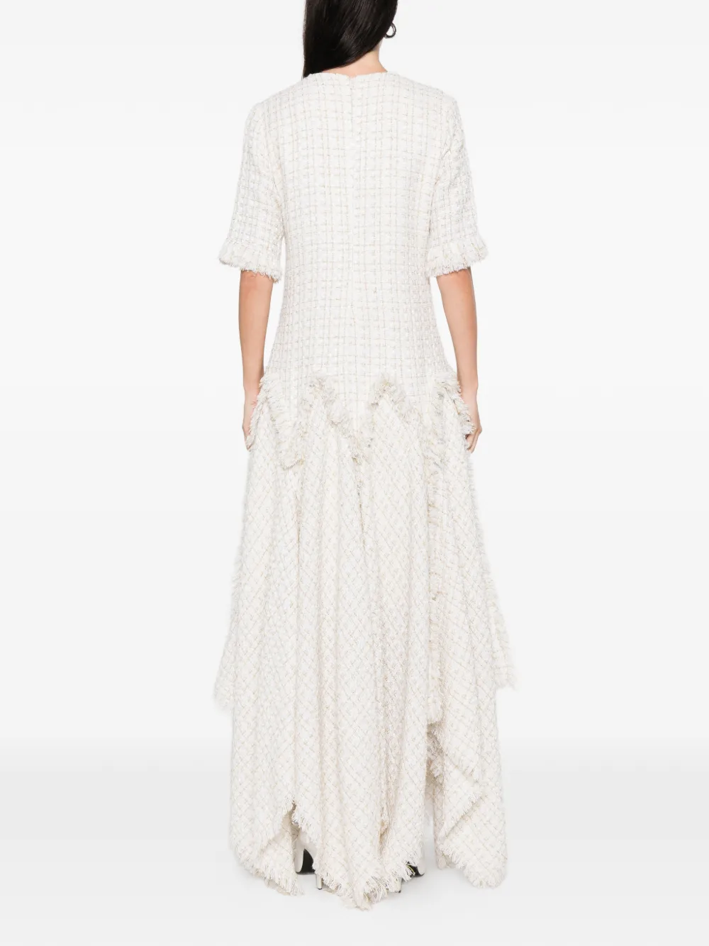 Miau By Clara Rotescu Fringed Maxi Dress In Neutral
