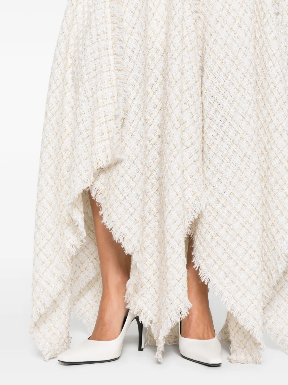 Miau By Clara Rotescu Fringed Maxi Dress In Neutral