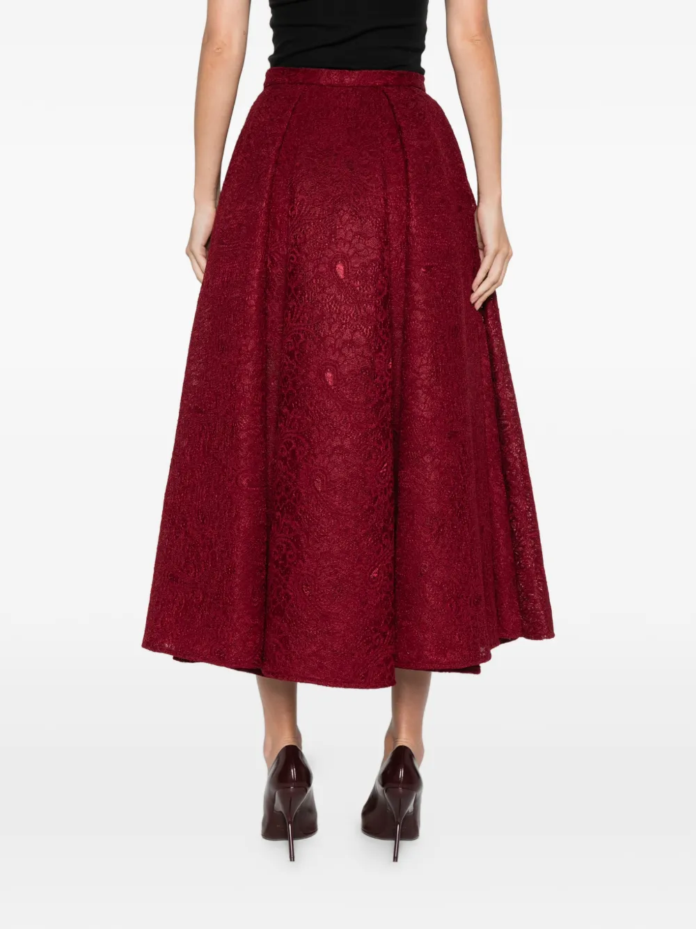 Miau By Clara Rotescu Thais Midi Skirt In Burgundy