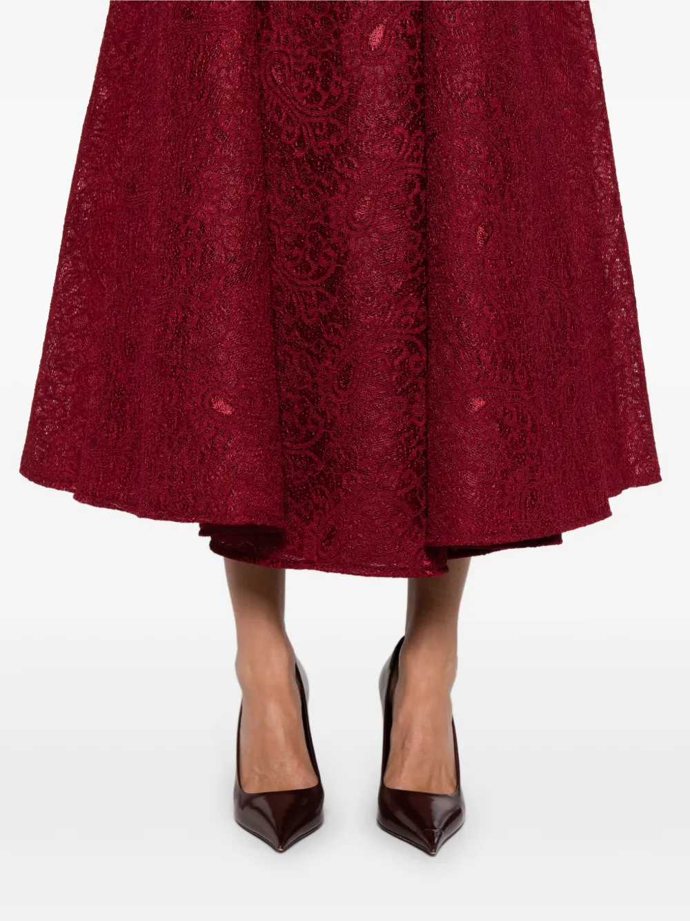 Miau By Clara Rotescu Thais Midi Skirt In Burgundy