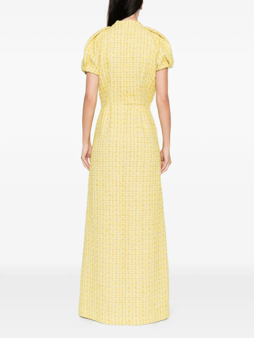 Miau By Clara Rotescu Sundari Short-sleeve Maxi Dress In Yellow