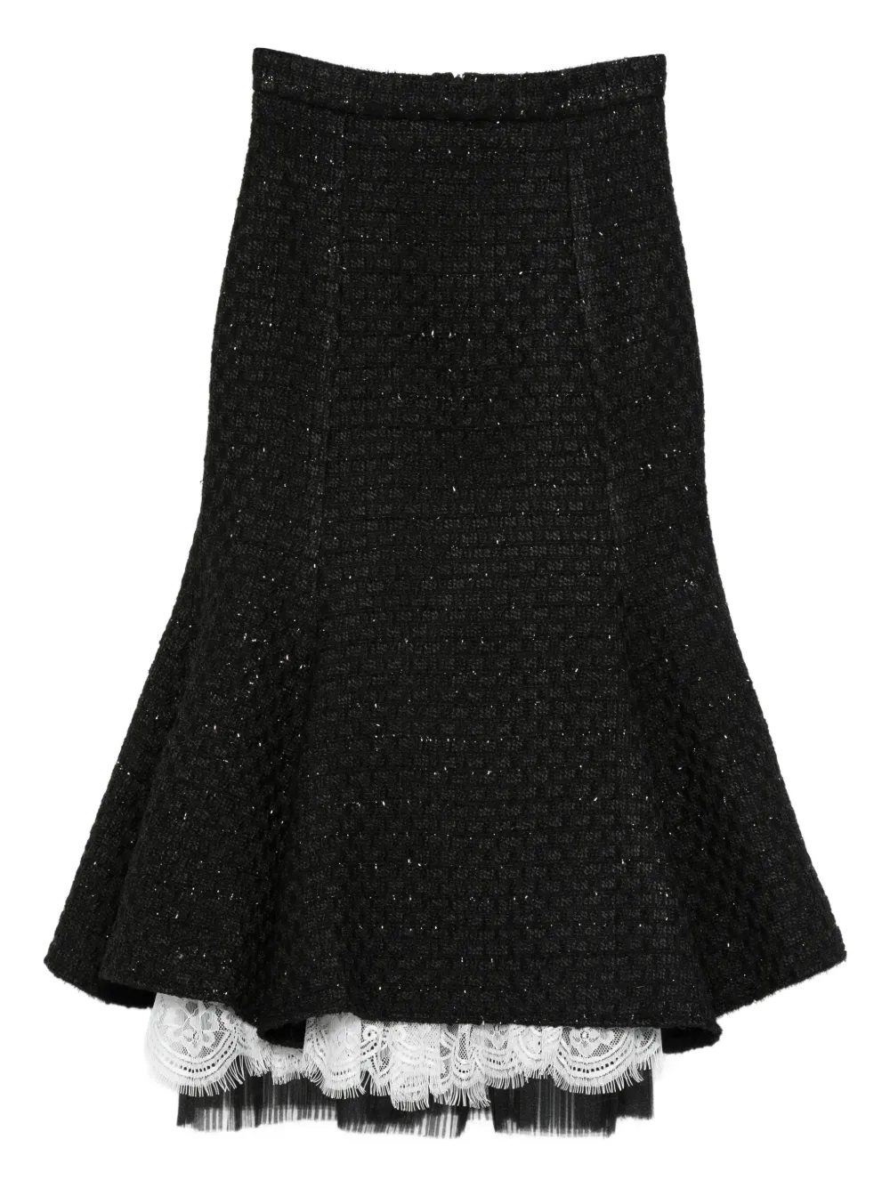 MIAU by Clara Rotescu Zion lace-trim midi skirt | Black | Image 1