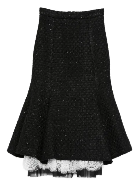 MIAU by Clara Rotescu Zion lace-trim midi skirt