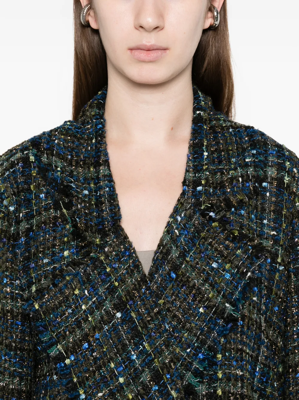 Miau By Clara Rotescu Ruffled Coat In Black