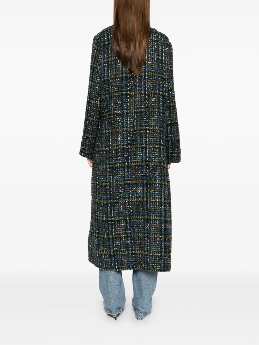 Miau By Clara Rotescu Ruffled Coat In Black