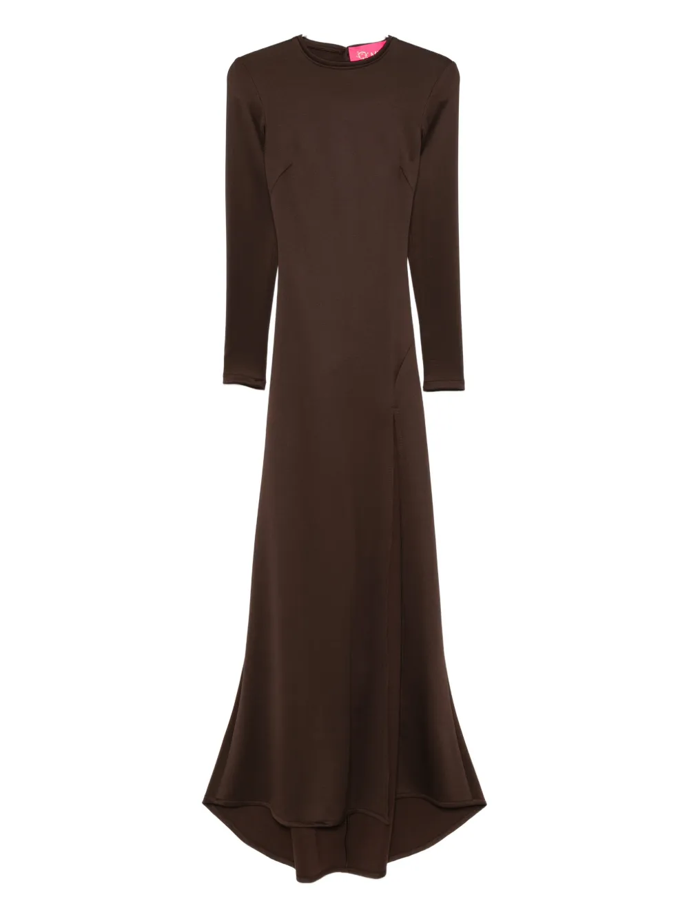 MIAU by Clara Rotescu long-sleeve front-slit dress - Marrone