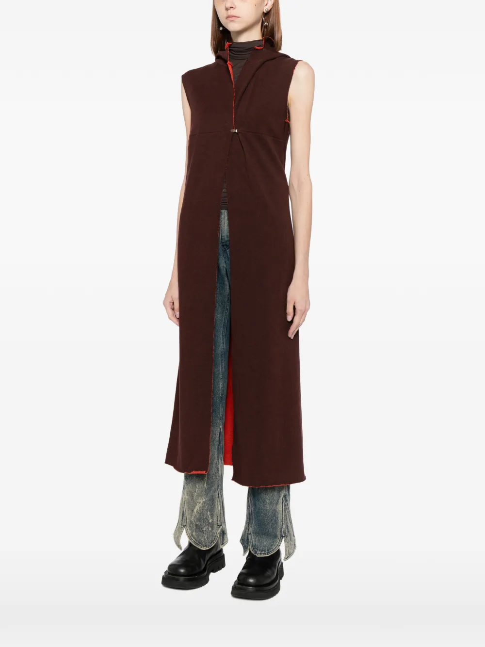  Ma+ Sleeveless Hoodie - Red 