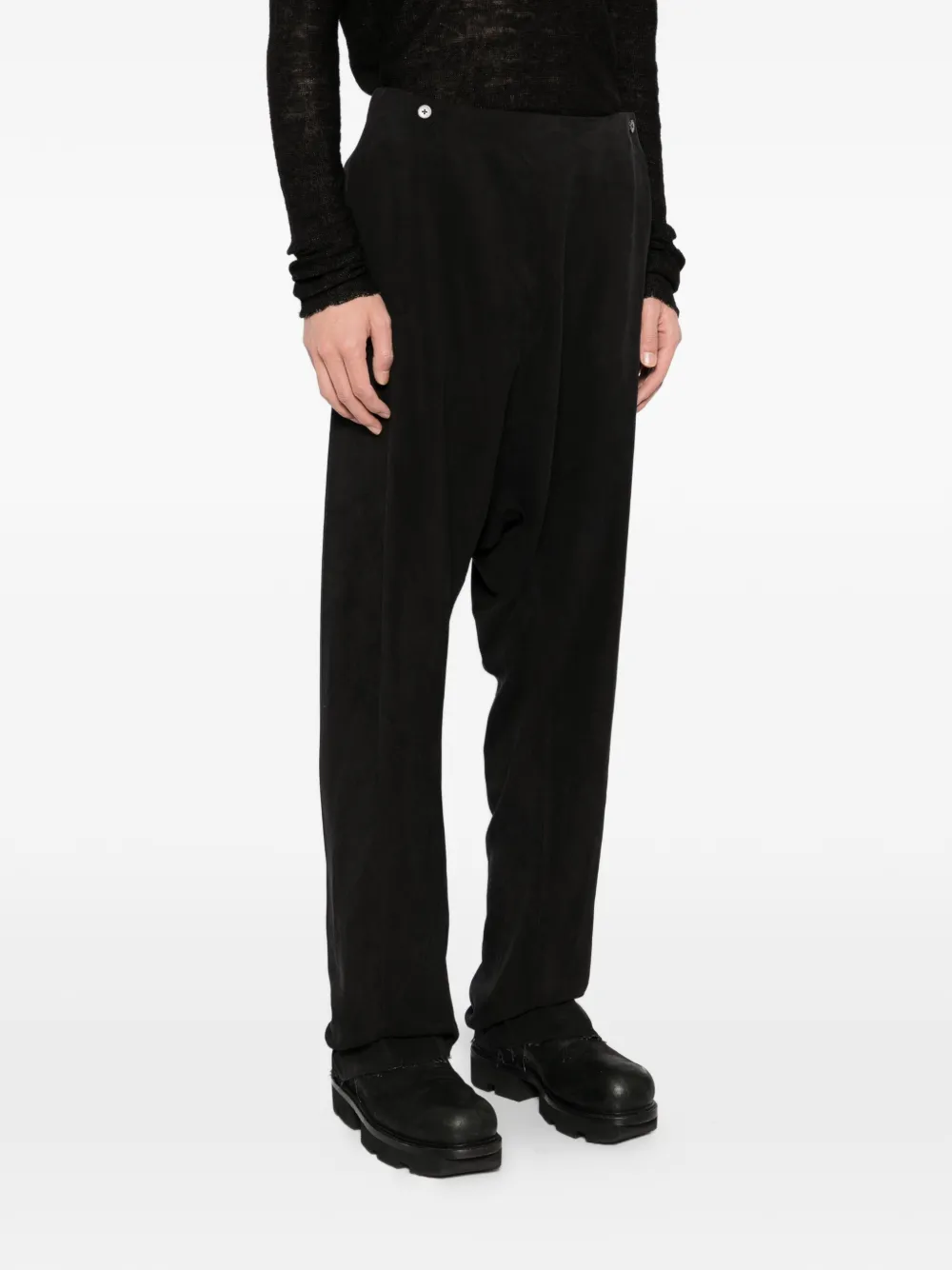  Ma+ Waist Buttoned Trousers - Black 