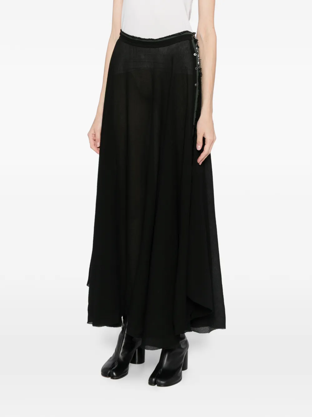  Ma+ Falda Drapeada - Negro 