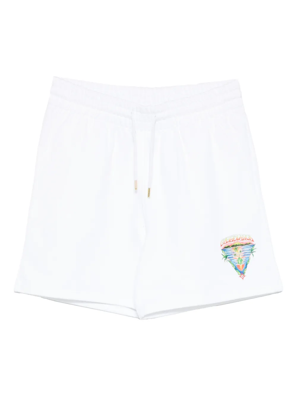 Casablanca drawstring graphic track shorts | White | Image 1