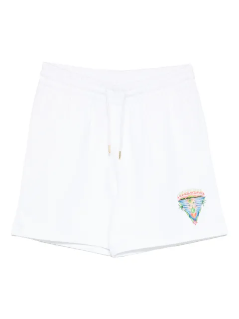 Casablanca drawstring graphic track shorts
