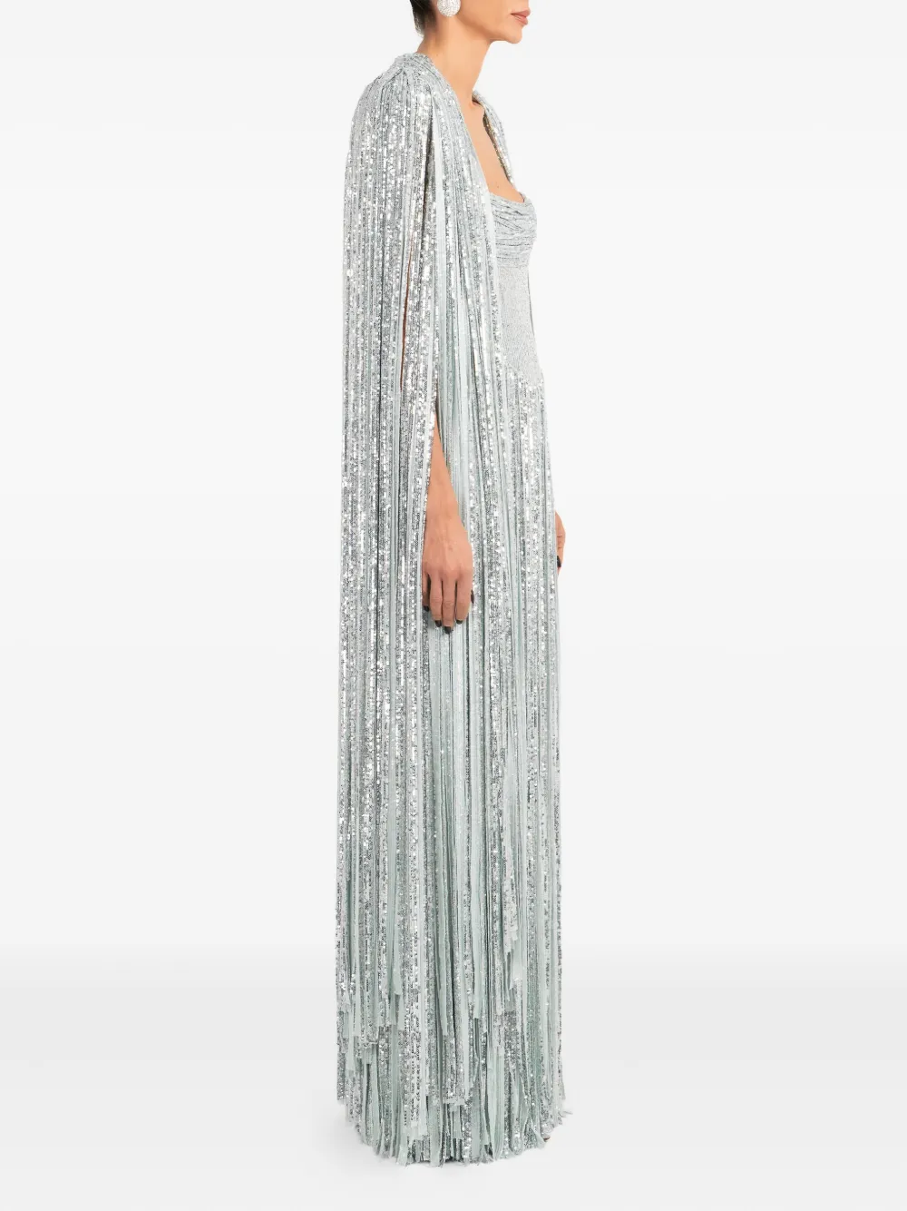 Ana Radu fringed-detailed maxi dress - Zilver