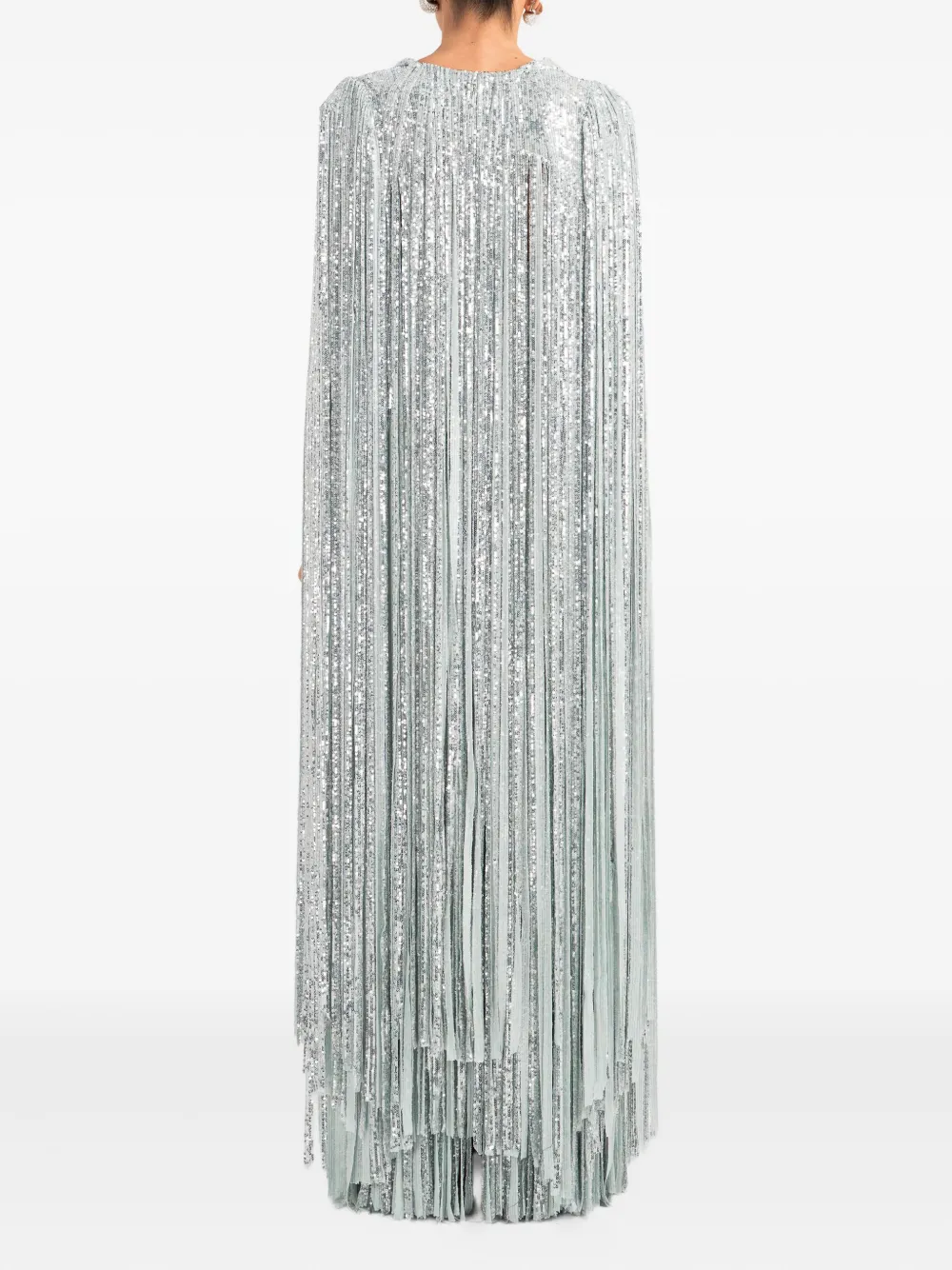 Ana Radu Maxi-jurk met franje detail Zilver