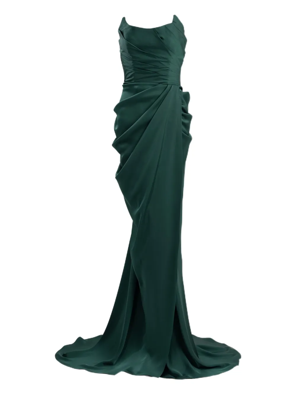 Ana Radu ruched-detailed strapless maxi dress - Verde