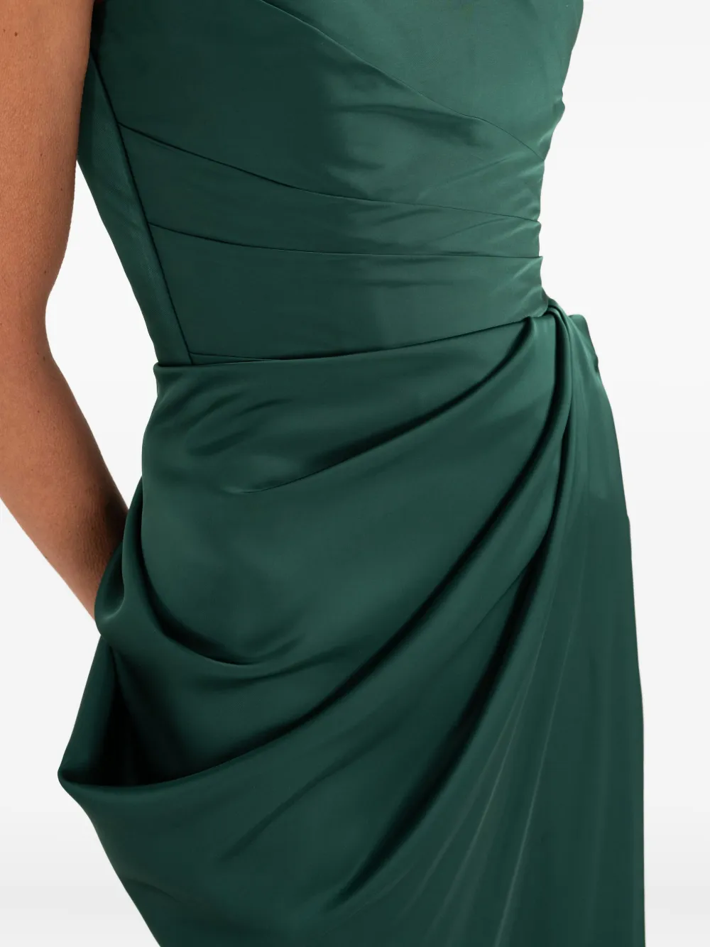 Ana Radu Strapless maxi-jurk met ruches Groen
