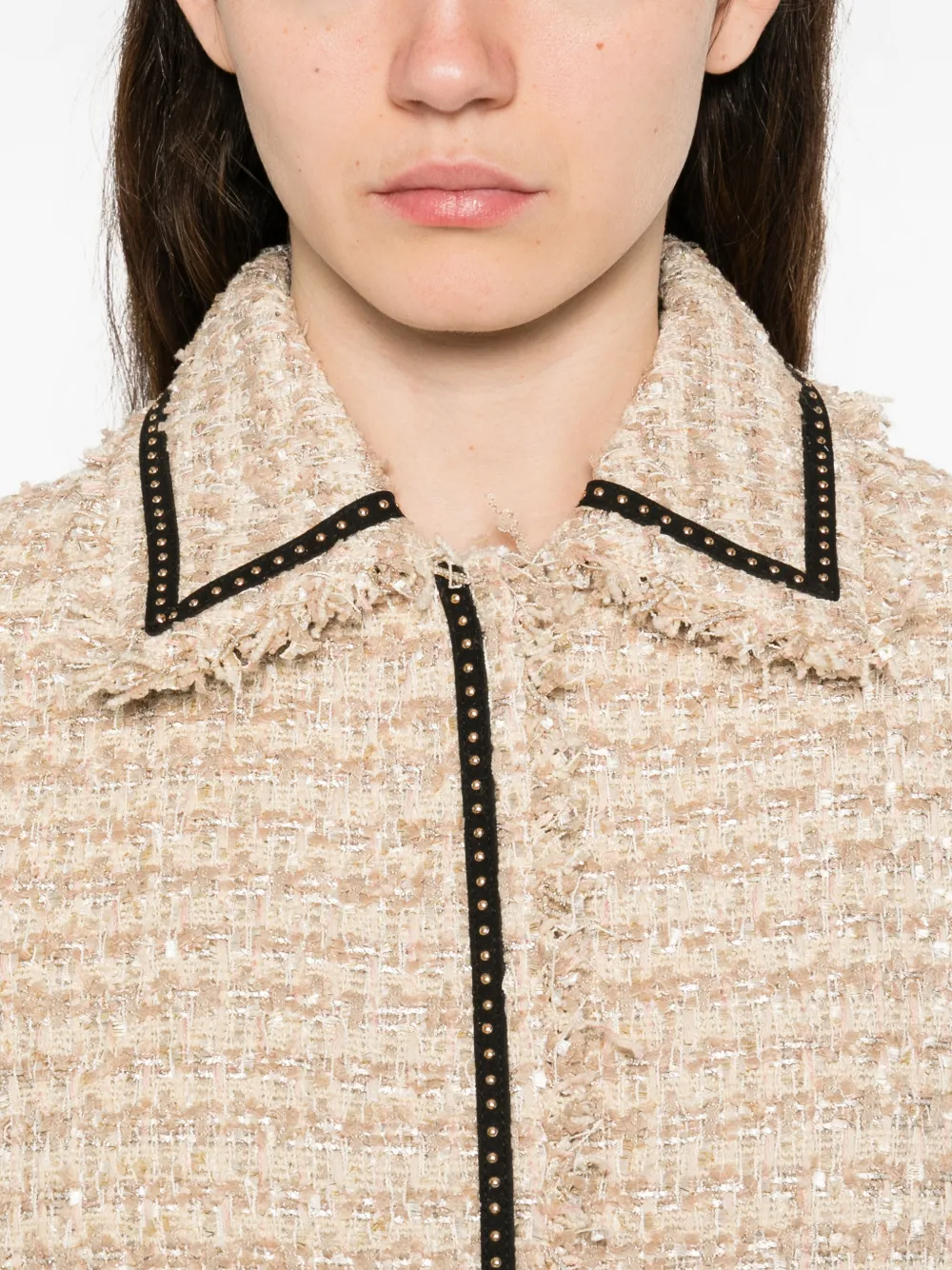 Karl Lagerfeld Jack met franje afwerking Beige