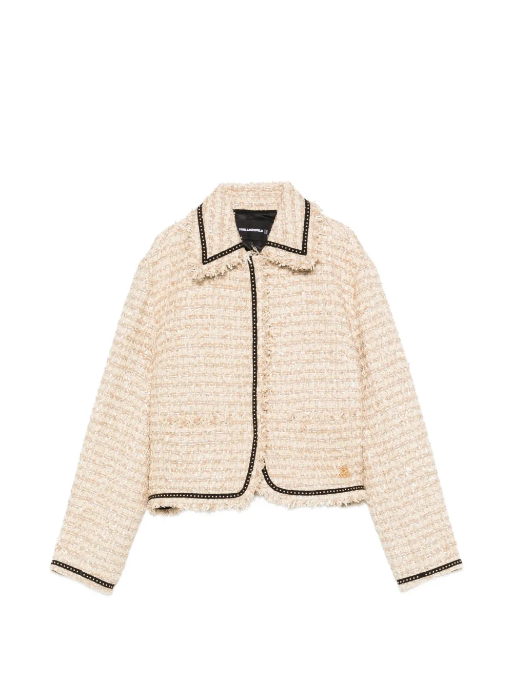 Karl Lagerfeld frayed-trim jacket - Toni neutri