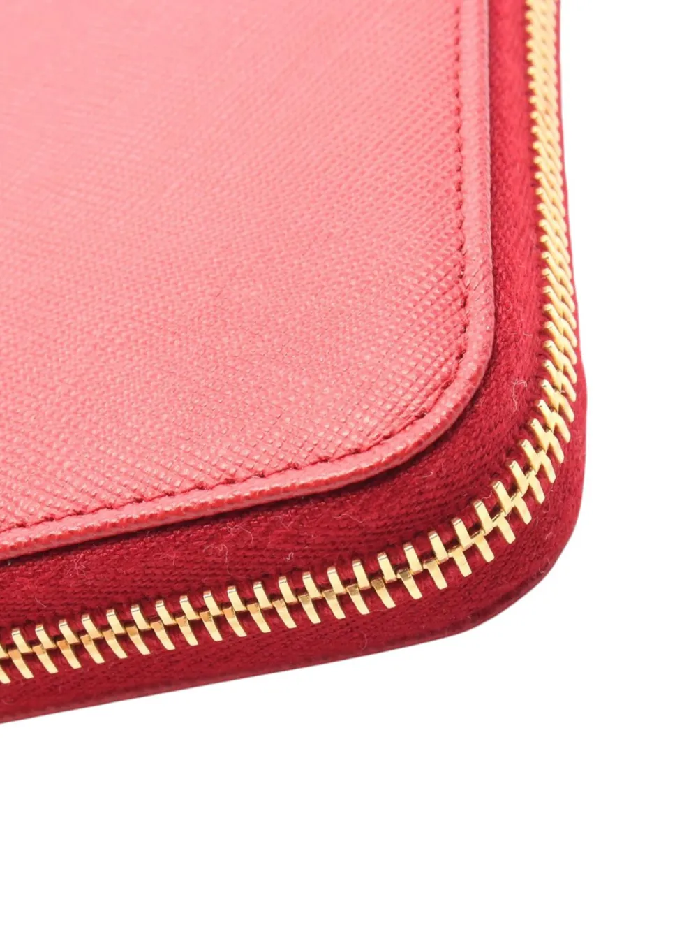 PRADA Pre-owned 2000-2025 Saffiano Zip Around Wallet Long Wallets In Red