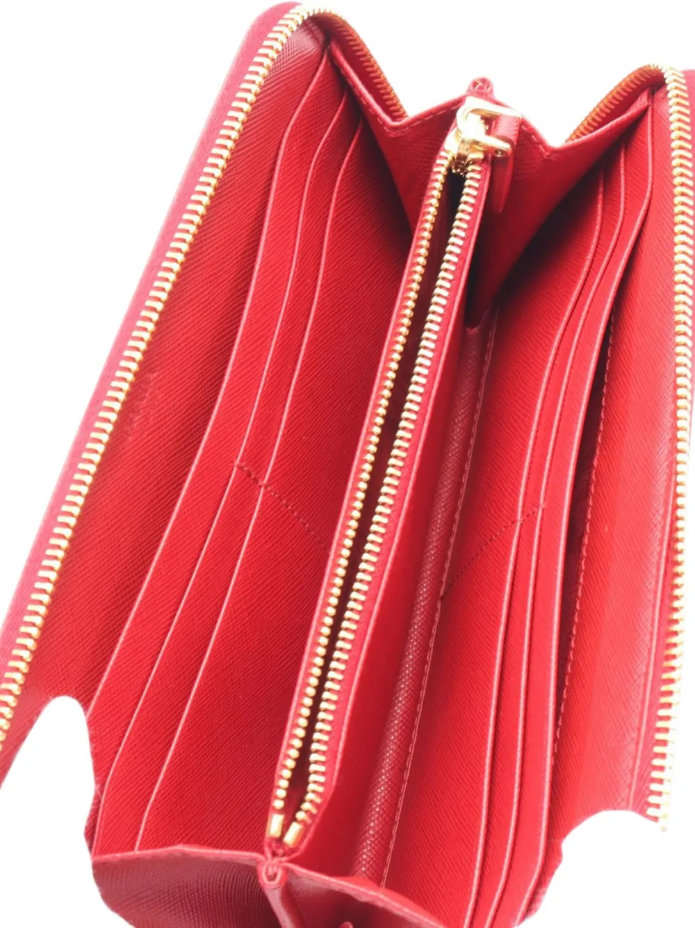 PRADA Pre-owned 2000-2025 Saffiano Zip Around Wallet Long Wallets In Red