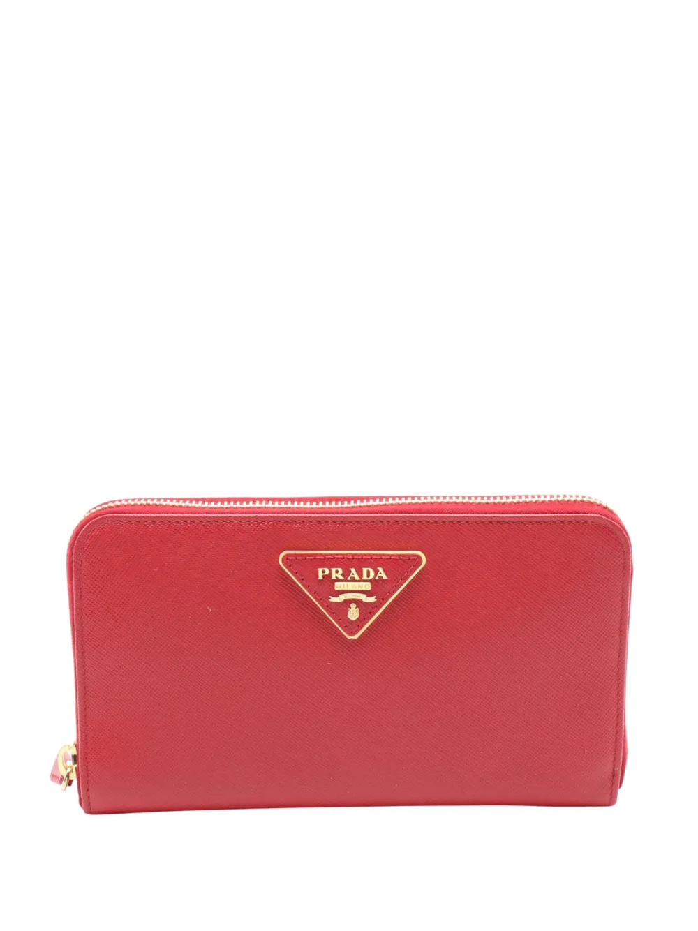 Prada Pre-Owned 2000-2025 Saffiano Zip Around Wallet long wallets | Red | Image 1