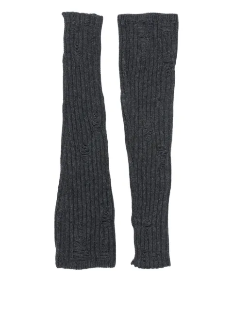 Open YY distressed leg warmers