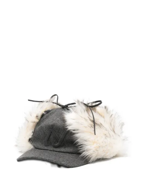 Open YY faux-fur earflap baseball cap