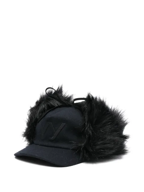 Open YY faux-fur earflap baseball cap