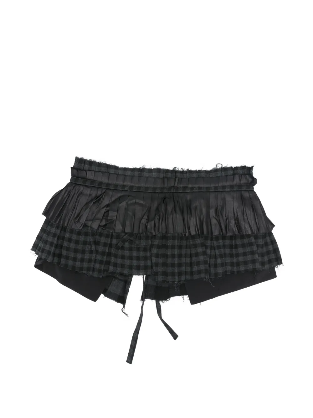 Open YY Geplooide gelaagde zak riem - Zwart