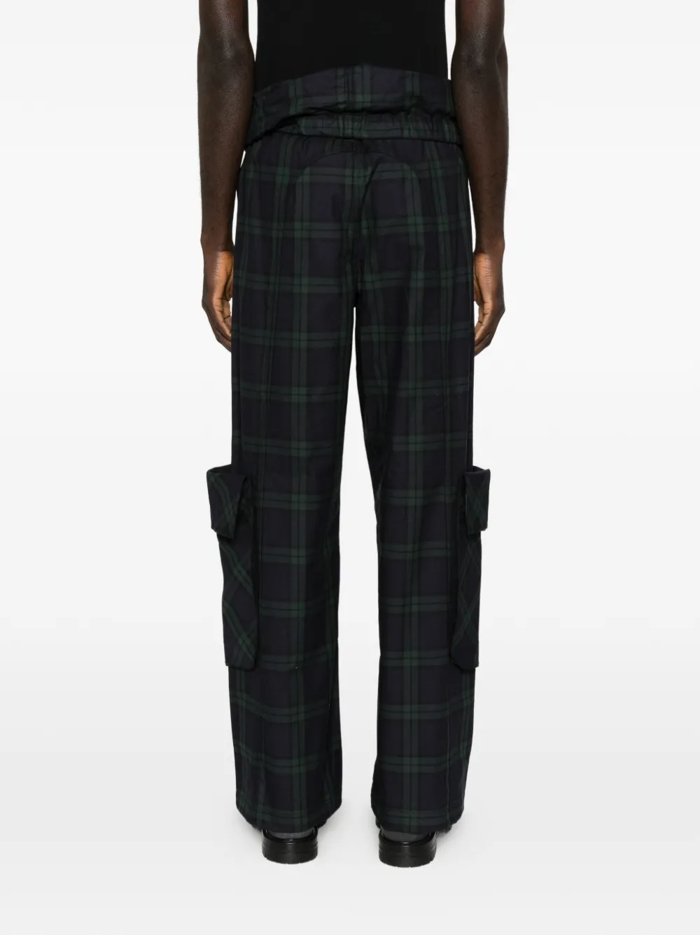 Open Yy Rolled-waist Tartan Cargo Pants In Multi