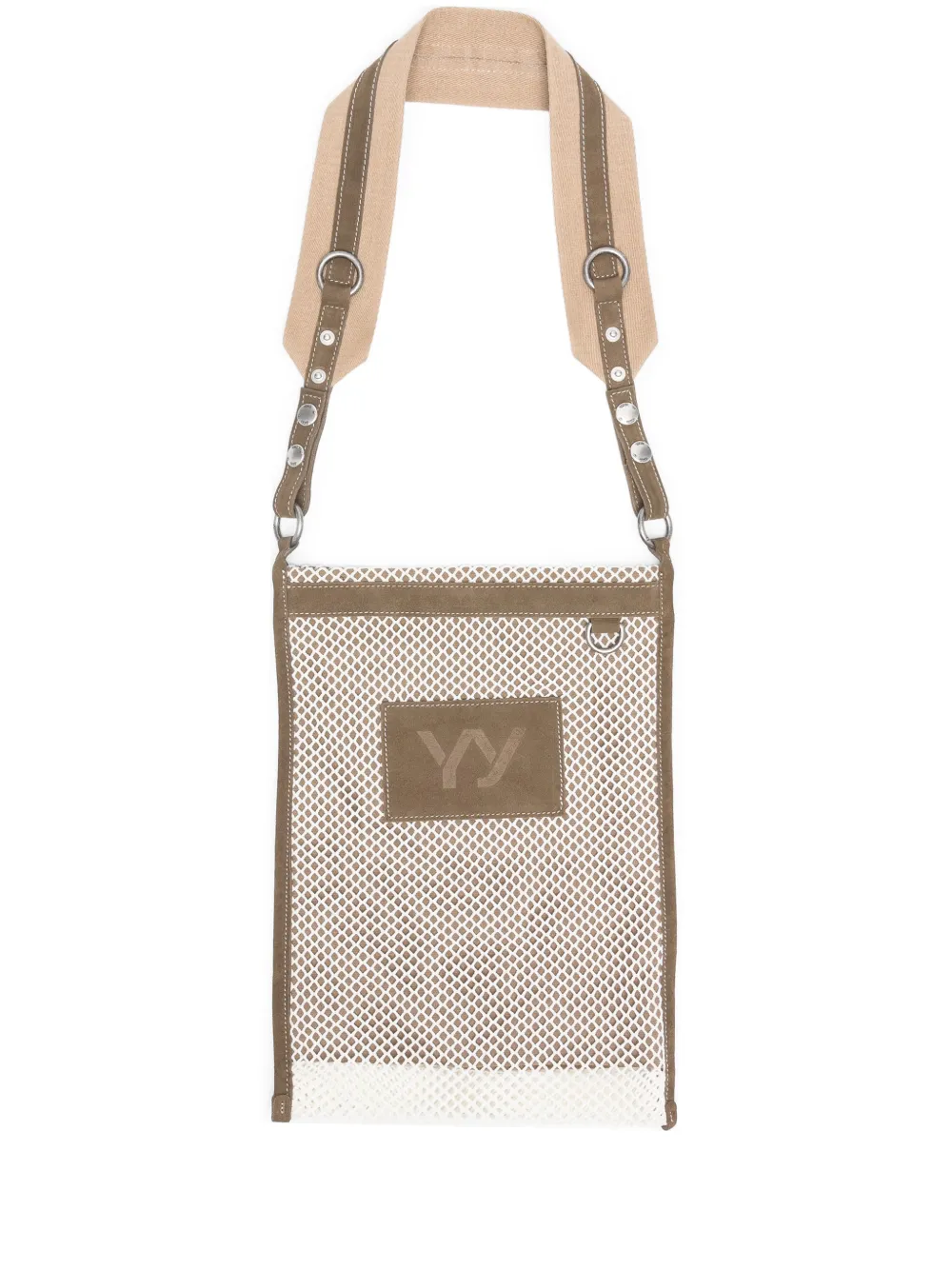 Open YY mesh cross body bag | Brown | Image 1