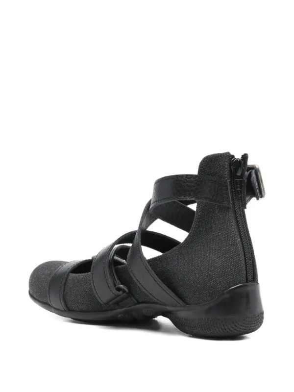 Open YY cross-band Ankle Ballet Flats | Black | FARFETCH