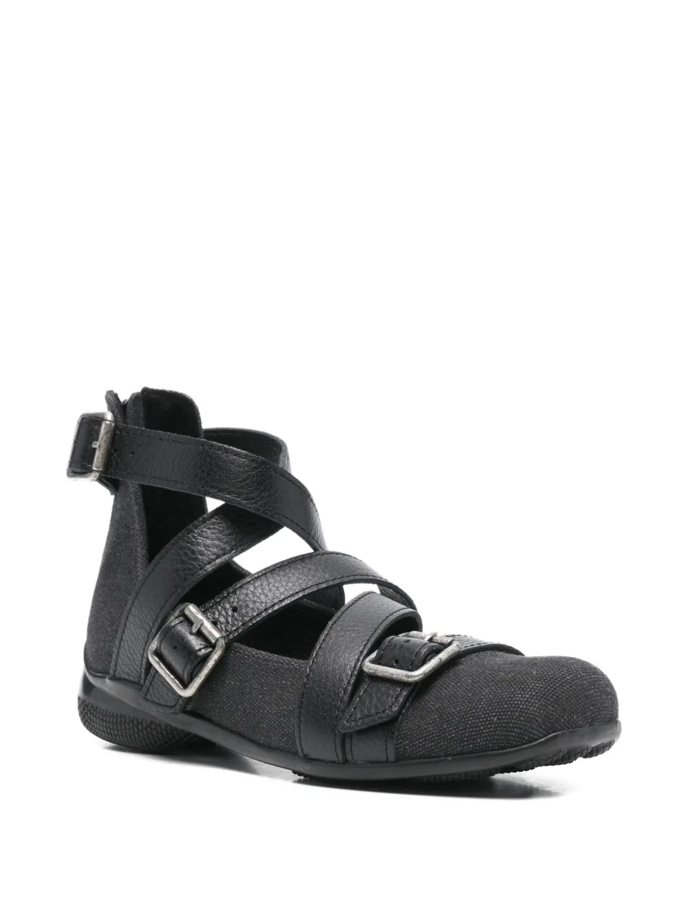 Open YY cross-band ankle ballet flats | Image 2