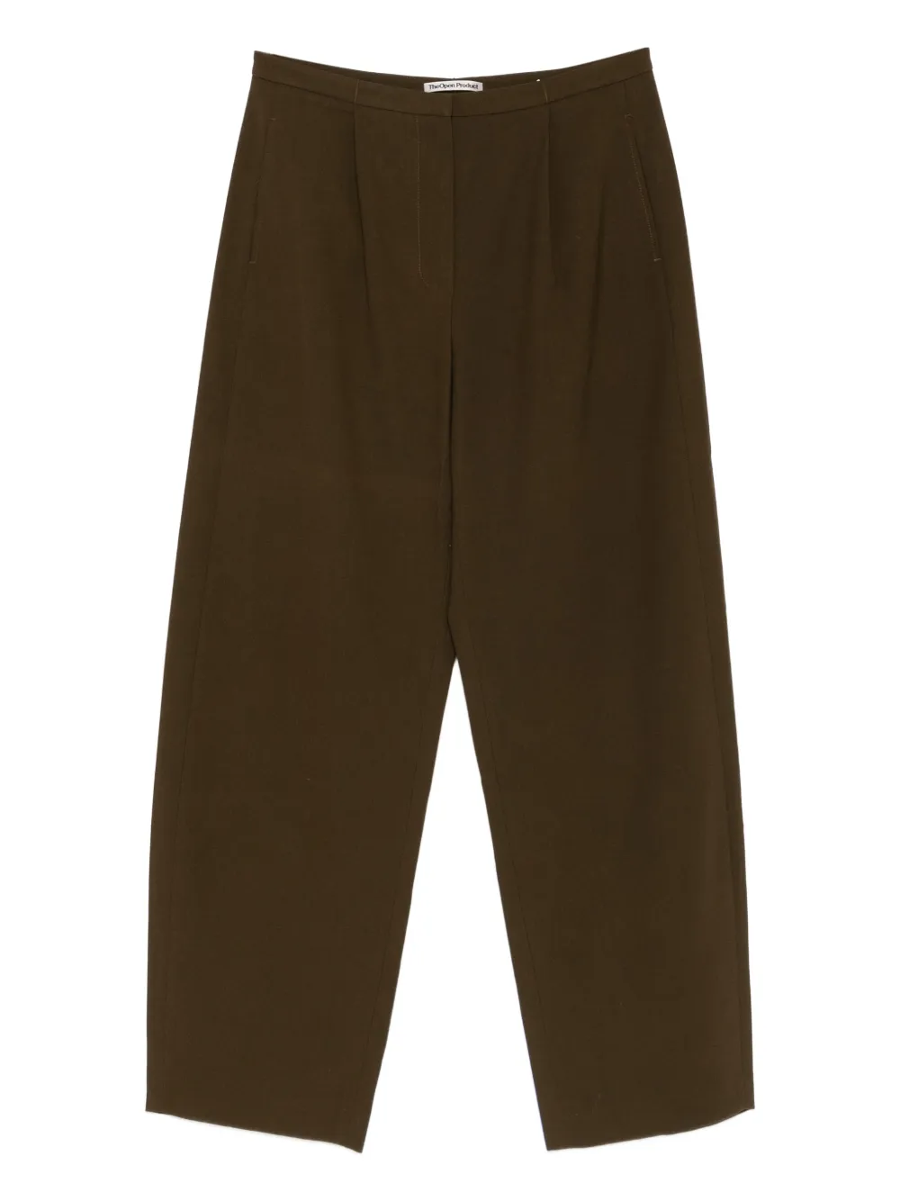 Open YY Volume Tuck pleated trousers | Green | Image 1